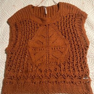 Free People Rust Knit Sweater